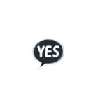 チョークで書いた吹き出し Yes/No（個別スタンプ：2）