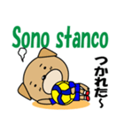 バレーボール犬 イタリア語と日本語（個別スタンプ：24）