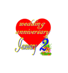 ♥️ポップUP♥️結婚記念日1月1～15日（個別スタンプ：2）