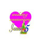 ♥️ポップUP♥️結婚記念日1月1～15日（個別スタンプ：5）