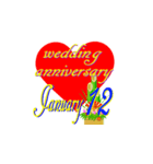 ♥️ポップUP♥️結婚記念日1月1～15日（個別スタンプ：12）