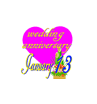 ♥️ポップUP♥️結婚記念日1月1～15日（個別スタンプ：13）