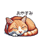 ドット絵 キジトラ 猫 日常会話 40種（個別スタンプ：2）