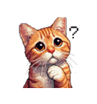 ドット絵 キジトラ 猫 日常会話 40種（個別スタンプ：18）