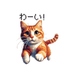 ドット絵 キジトラ 猫 日常会話 40種（個別スタンプ：19）