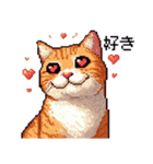 ドット絵 キジトラ 猫 日常会話 40種（個別スタンプ：24）