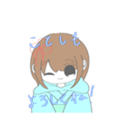 お正月パーカーちゃんスタンプ（個別スタンプ：3）