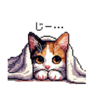 ドット絵 三毛猫 猫 日常会話 40種（個別スタンプ：32）