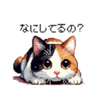 ドット絵 三毛猫 猫 日常会話 40種（個別スタンプ：35）