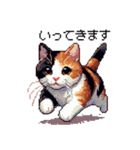 ドット絵 三毛猫 猫 日常会話 40種（個別スタンプ：37）