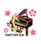 謹賀新年 あけおめ お正月 辰年 楽器 2024（個別スタンプ：2）
