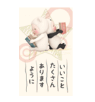 【BIG】パンダ♡クマタオル【お年賀】（個別スタンプ：34）