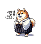 ドット絵 新年を祝う 太っちょ柴犬（個別スタンプ：9）