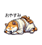 ドット絵 新年を祝う 太っちょ柴犬（個別スタンプ：26）