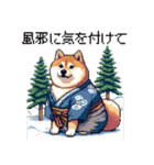 ドット絵 新年を祝う 太っちょ柴犬（個別スタンプ：38）