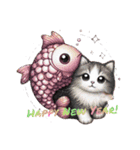 Happy New Year SQUID and CAT（個別スタンプ：7）