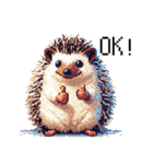 ドット絵 ハリネズミ 日常会話 40種（個別スタンプ：7）