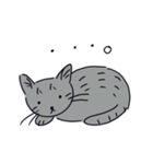 醒めた返事をする猫（個別スタンプ：3）