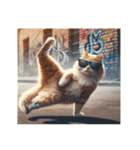 明るく猫ダンサー（個別スタンプ：1）