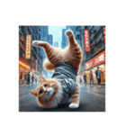 明るく猫ダンサー（個別スタンプ：3）