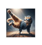 明るく猫ダンサー（個別スタンプ：5）
