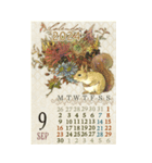 ◆2024カレンダー◆小動物＋花/水彩/BIG（個別スタンプ：9）
