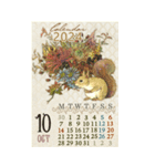 ◆2024カレンダー◆小動物＋花/水彩/BIG（個別スタンプ：10）