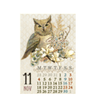 ◆2024カレンダー◆小動物＋花/水彩/BIG（個別スタンプ：11）