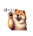 ドット絵 チャウチャウ 日常会話 40種（個別スタンプ：9）