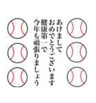 お正月挨拶敬語スタンプ 野球ボール（個別スタンプ：5）