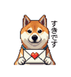 大好きを伝える柴犬 ドット絵 40種 すき（個別スタンプ：1）