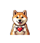 大好きを伝える柴犬 ドット絵 40種 すき（個別スタンプ：15）