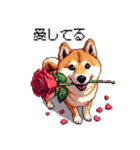 大好きを伝える柴犬 ドット絵 40種 すき（個別スタンプ：23）