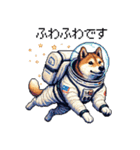 宇宙な柴犬 ドット絵 日常会話 40種（個別スタンプ：7）