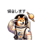 宇宙な柴犬 ドット絵 日常会話 40種（個別スタンプ：17）