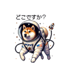 宇宙な柴犬 ドット絵 日常会話 40種（個別スタンプ：40）