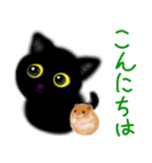 子猫くろねこハムスター（黒猫ハムスター）（個別スタンプ：1）