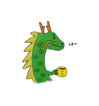 コーヒー好きのドラゴンさん。（個別スタンプ：4）