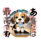 ビーグル犬と携帯でんわン～デコピンするヨ（個別スタンプ：13）