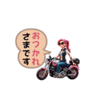 風を切るバイク女子！（個別スタンプ：2）