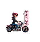 風を切るバイク女子！（個別スタンプ：5）