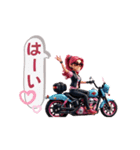 風を切るバイク女子！（個別スタンプ：7）