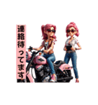 風を切るバイク女子！（個別スタンプ：9）