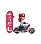 風を切るバイク女子！（個別スタンプ：10）