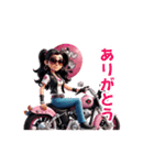 風を切るバイク女子！（個別スタンプ：11）