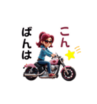 風を切るバイク女子！（個別スタンプ：16）