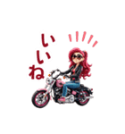 風を切るバイク女子！（個別スタンプ：18）