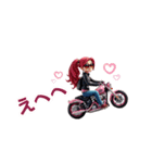 風を切るバイク女子！（個別スタンプ：23）