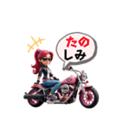 風を切るバイク女子！（個別スタンプ：27）