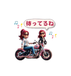 風を切るバイク女子！（個別スタンプ：30）